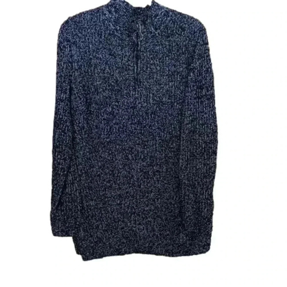 Christopher and Banks black and white tweed quarter zip sweater size XL - Picture 1 of 8